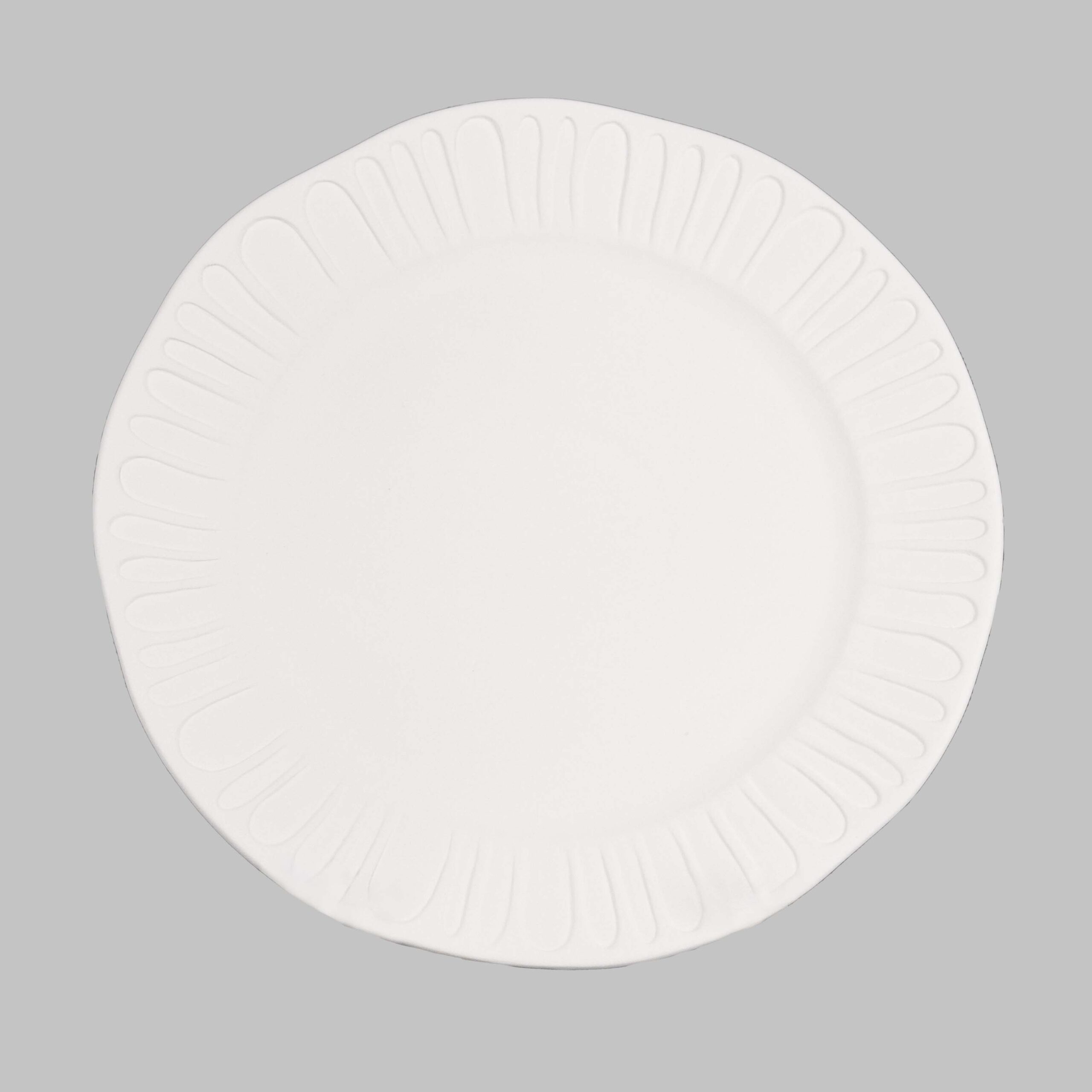SB151 Mayco Stoneware Bisque Fluted Dinner Plate