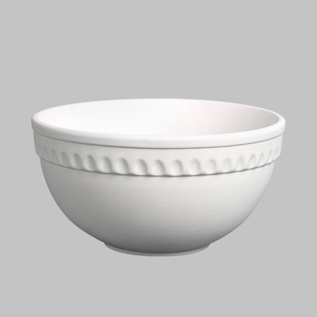 SB161 Mayco Stoneware Bisque Medium Vintage Mixing Bowl