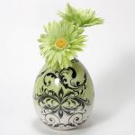 silkscreened egg vase